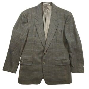 BOSS Hugo Boss Mens Plaid Lambswool Cashmere Blazer Jacket Multi Color Size